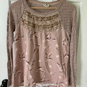 Bird print top
